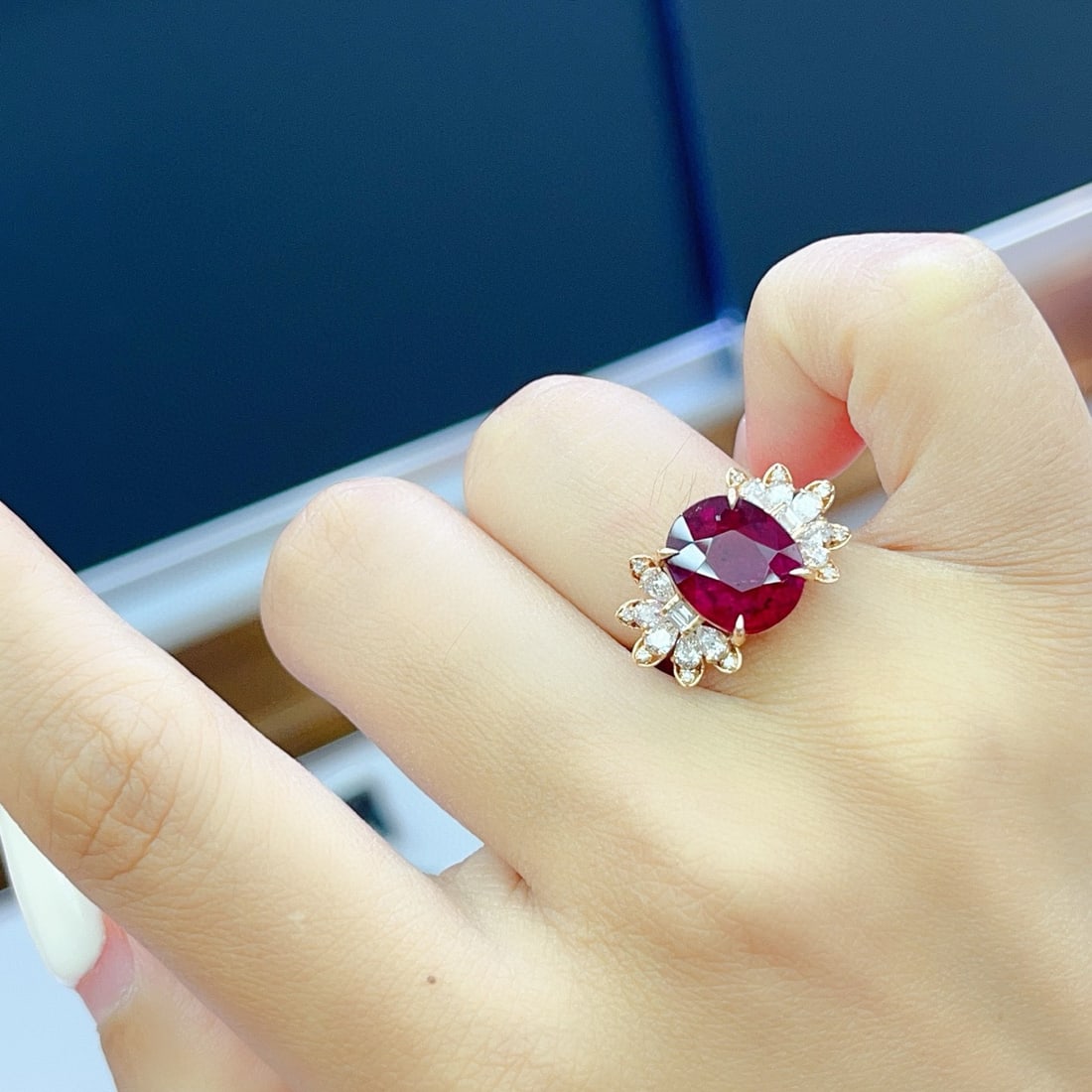14k Gold 4.70 Ct Natural Tourmaline & Diamond Ring - 6