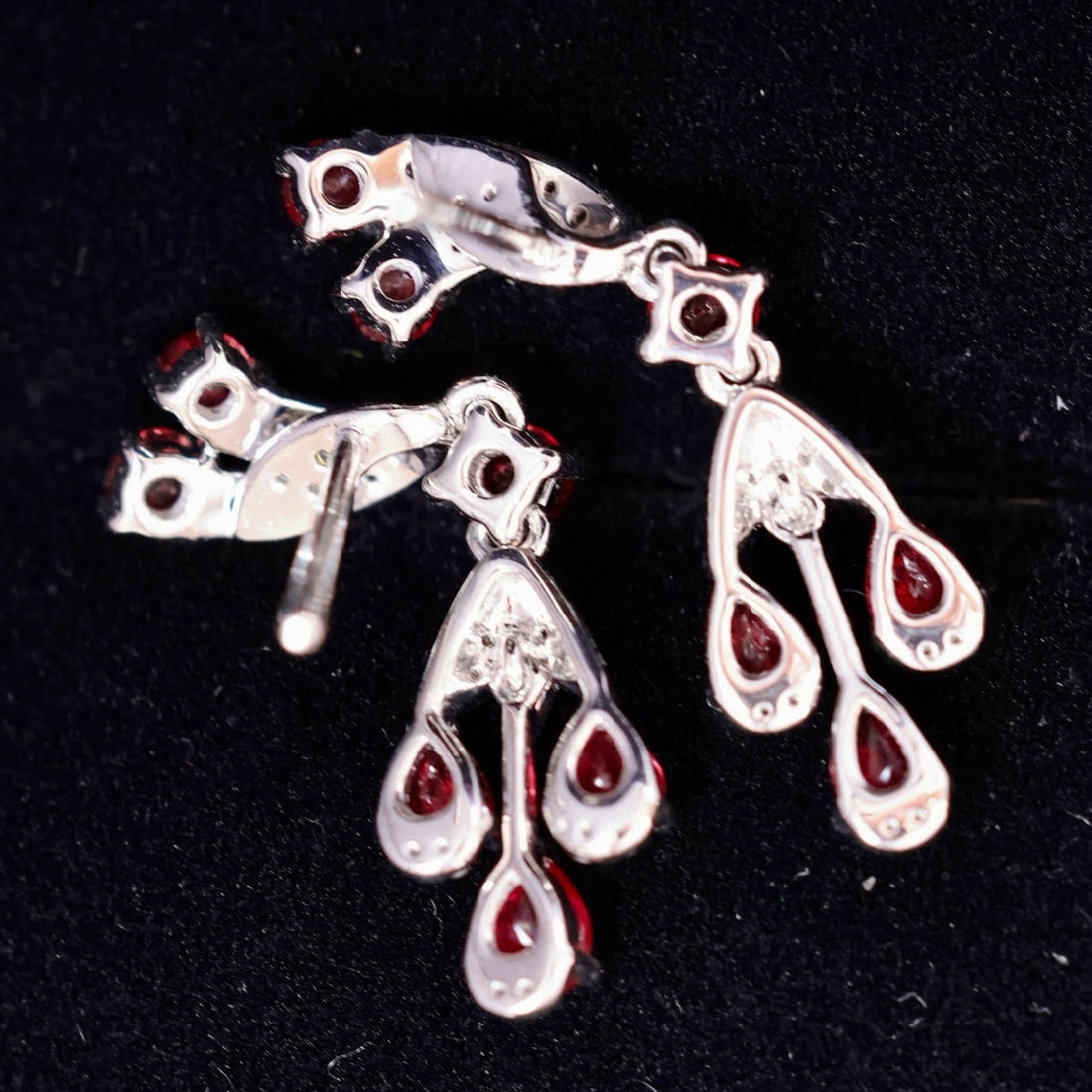 14k Gold 1.71 Ctw Natural Ruby & Diamond Earrings - 5