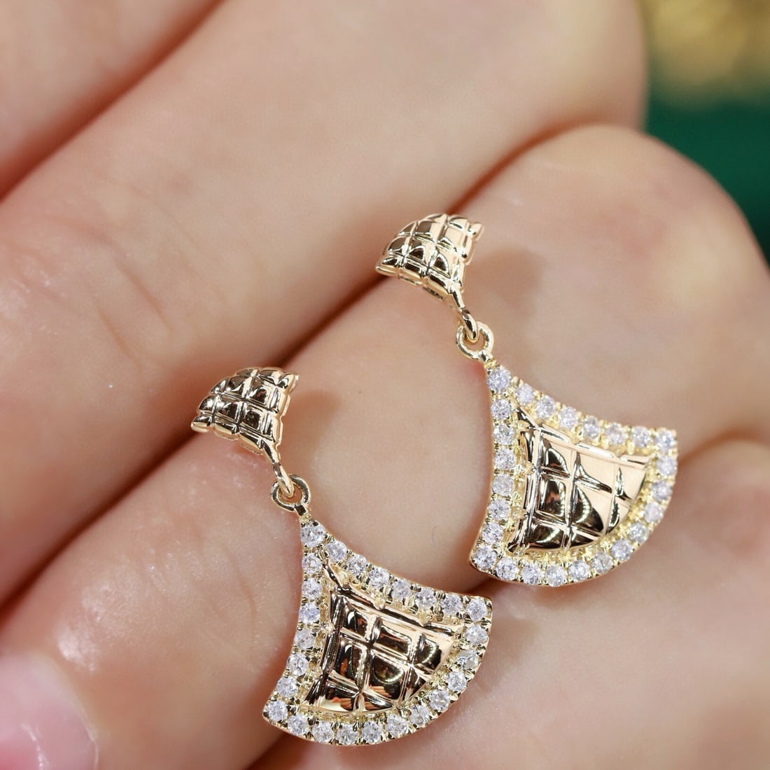 14k Gold 0.3 Ct Natural H Diamond Earrings - 6