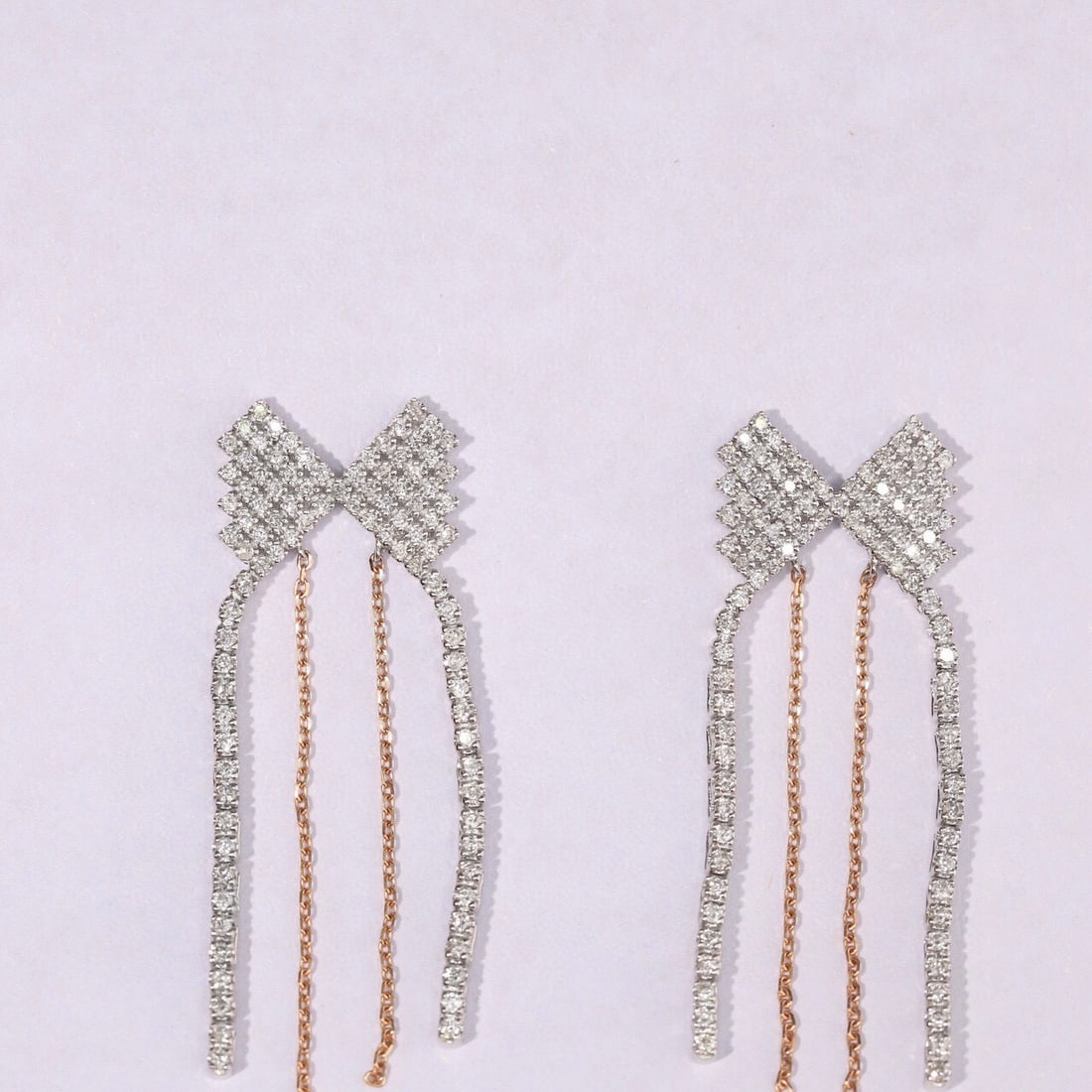 14k Gold 1.2 Ct Natural H Diamond Earrings - 2
