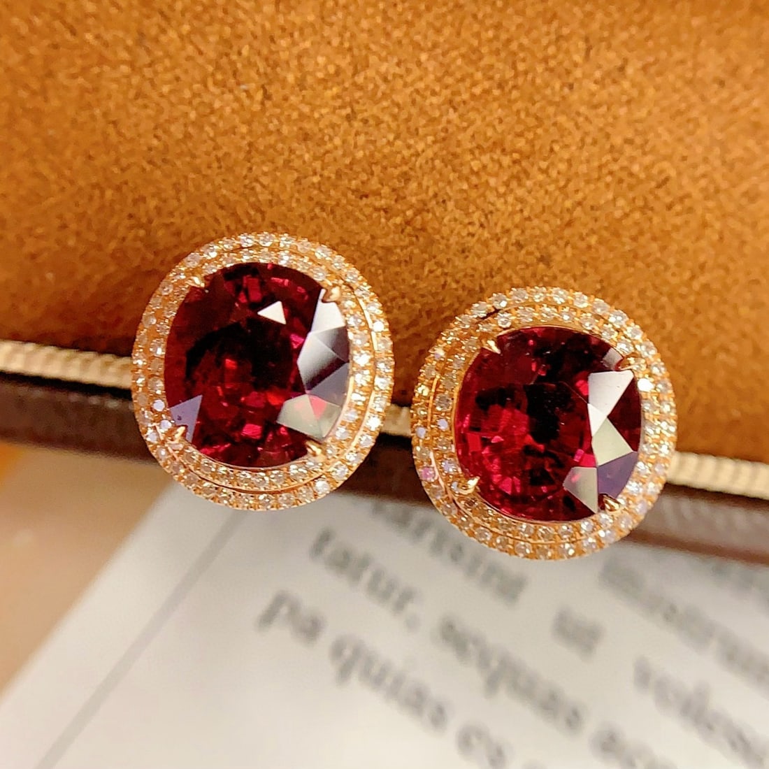 14k Gold 5 Ct Natural Tourmaline & Diamond Earrings - 5