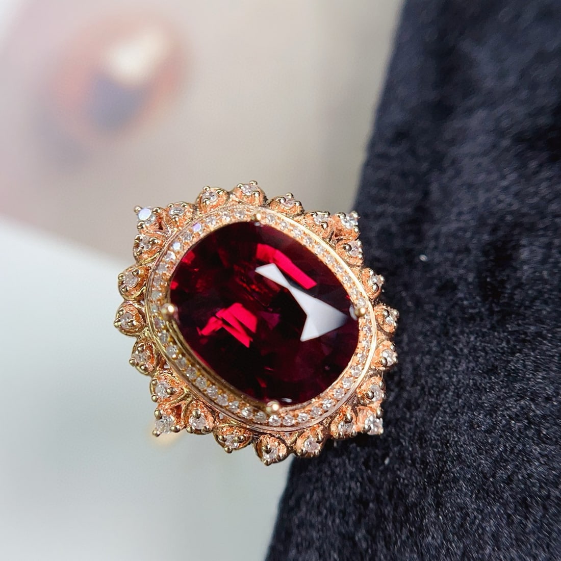 14k Gold 3.50 Ct Natural Tourmaline & Diamond Ring/pendant( Without Chain ) - 5