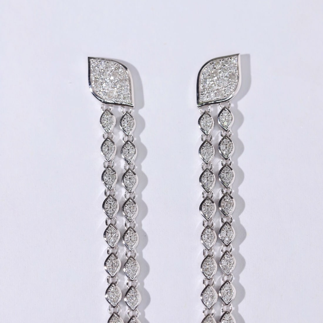 14k Gold 0.66 Ct Natural H Diamond Earrings - 4