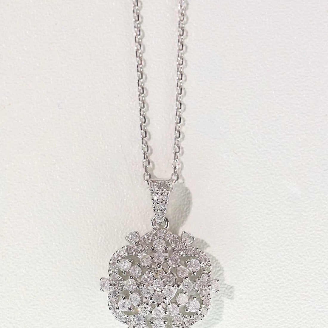 14k Gold 0.60 Ct Natural H Diamond Necklace - 8