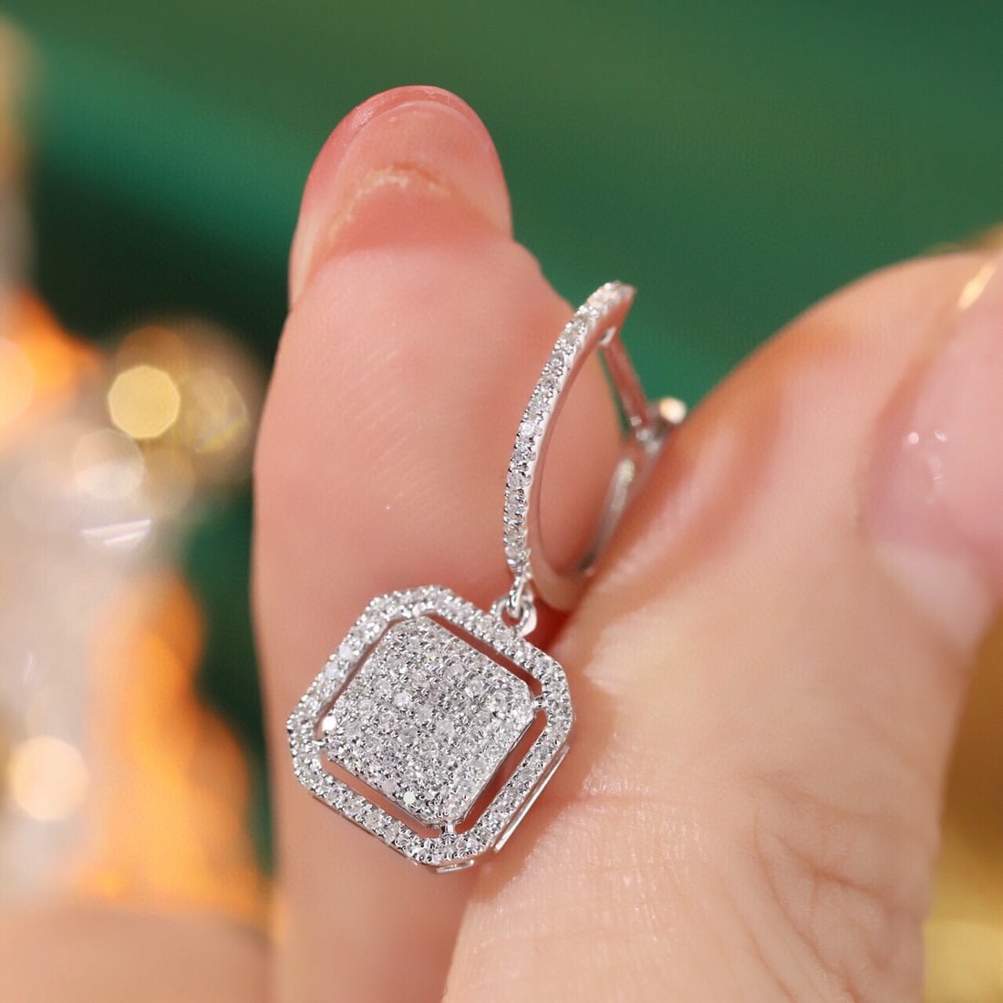14k Gold 0.5 Ct Natural H Diamond Earrings - 4