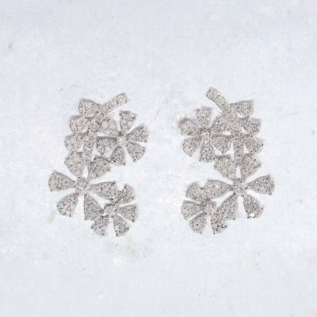 14k Gold 0.6 Ct Natural H Diamond Earrings - 6