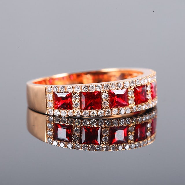 14k Gold 1.46 Ctw Vivid Red Natural Ruby & Diamond Ring - 3