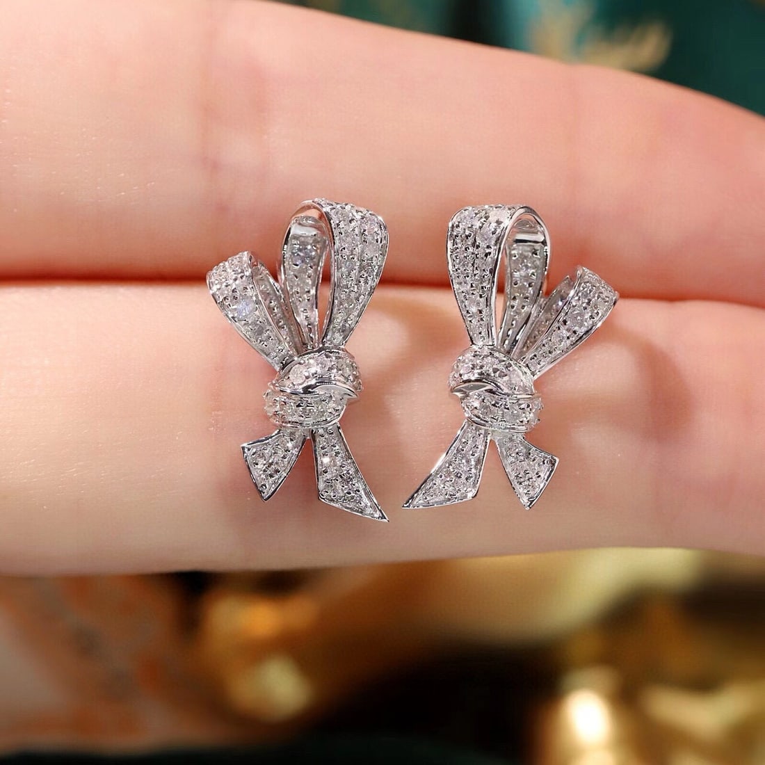 14k Gold 0.52 Ct Natural H Diamond Earrings - 5