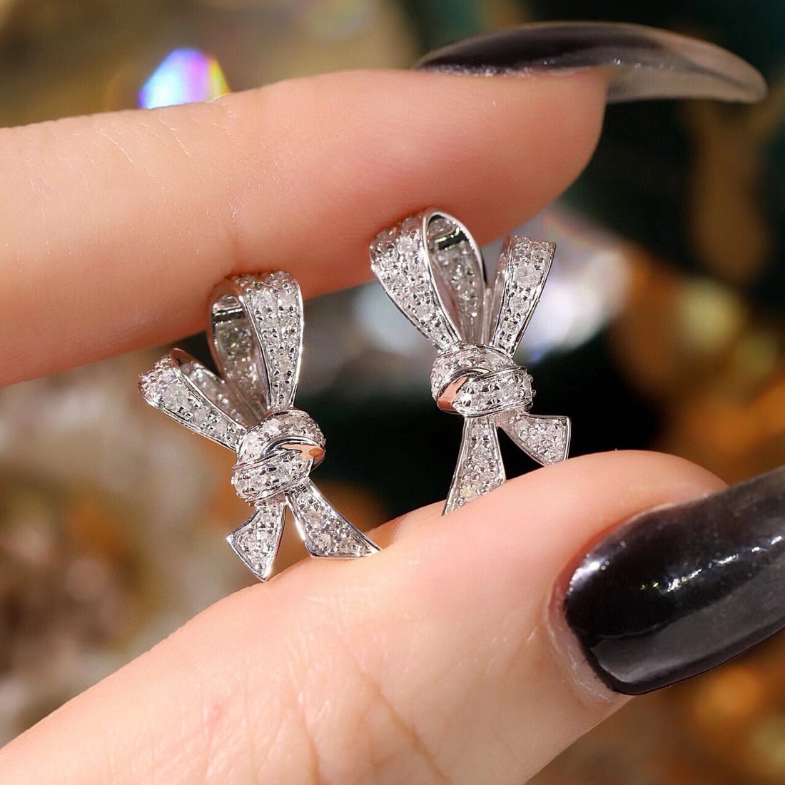 14k Gold 0.52 Ct Natural H Diamond Earrings - 6