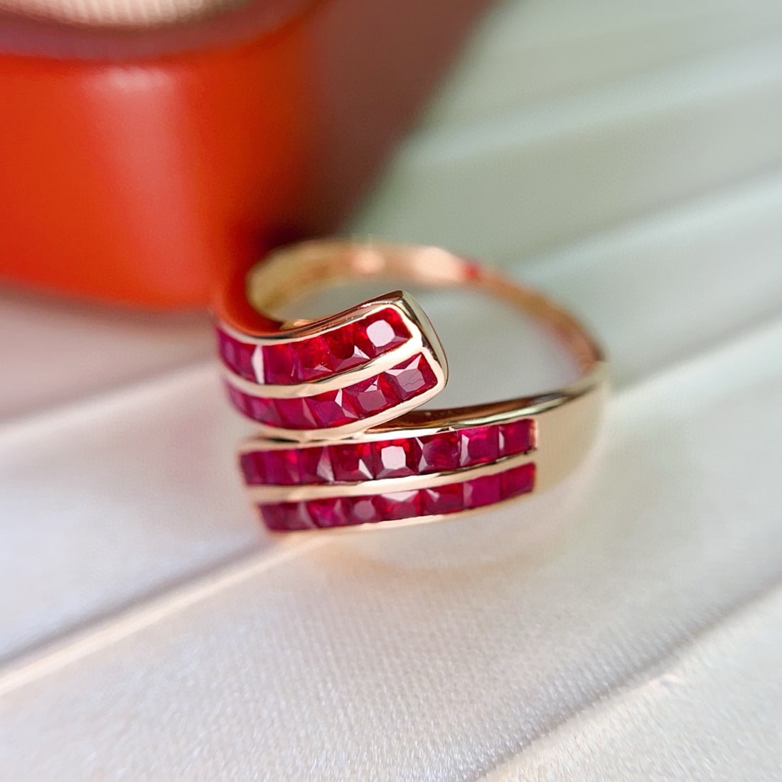 14k Gold 2.4 Ct Natural Ruby & Diamond Ring - 2