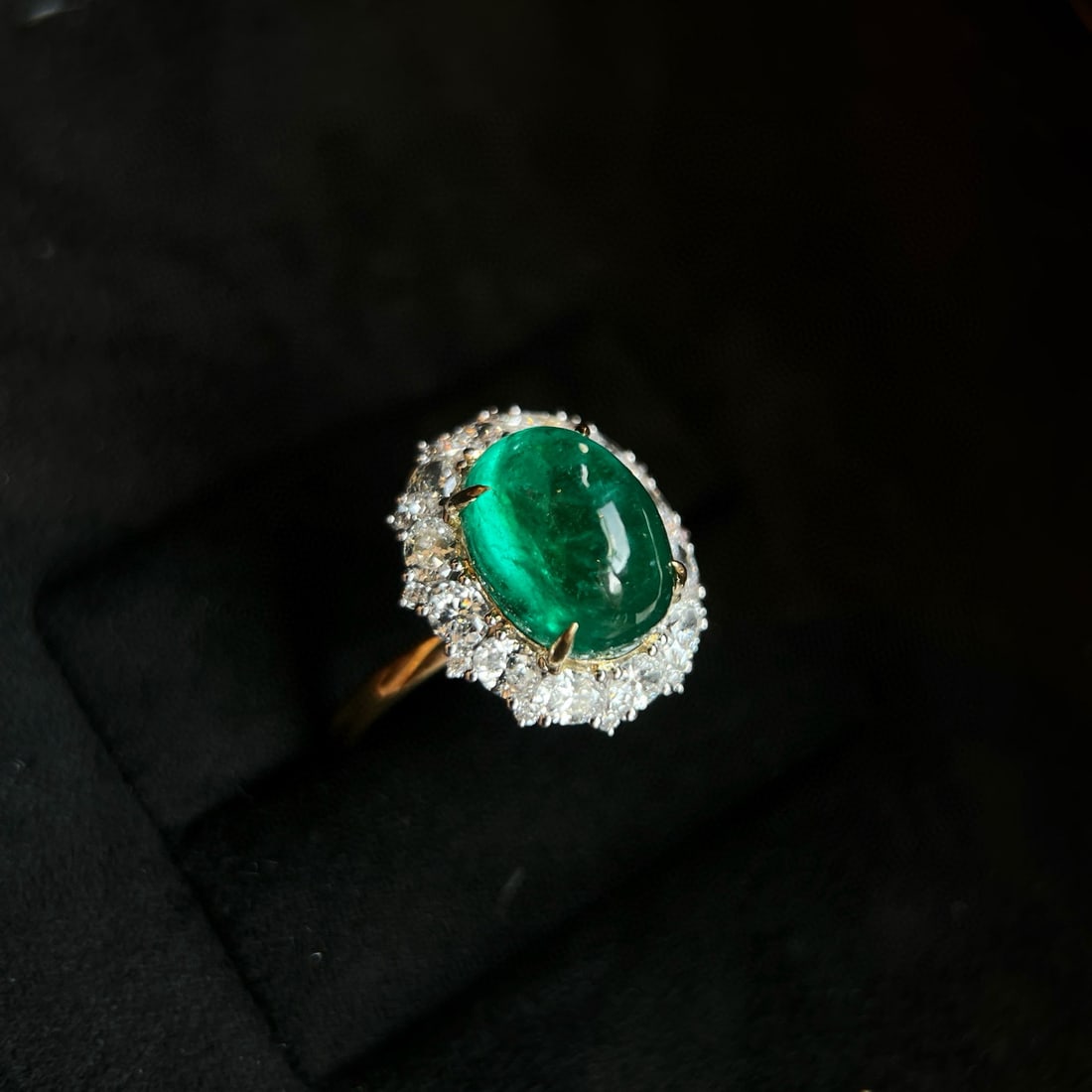 14k Gold 6.43 Ctw Natural Emerald & Lab Grown Diamond Ring - 2