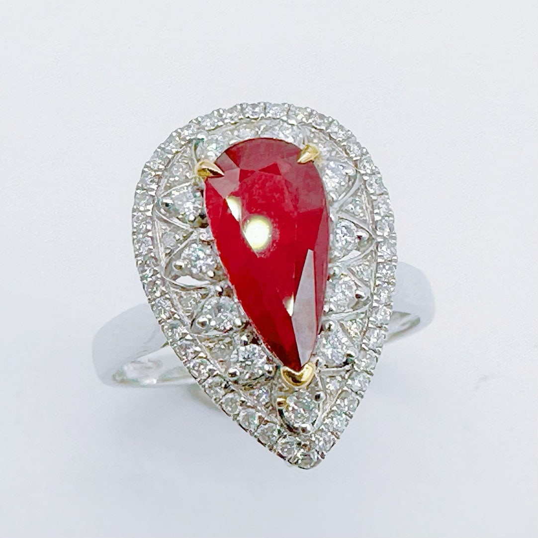 14k Gold 2.28 Ctw Natural Ruby & Diamond Ring/pendant( Without Chain ) - 3