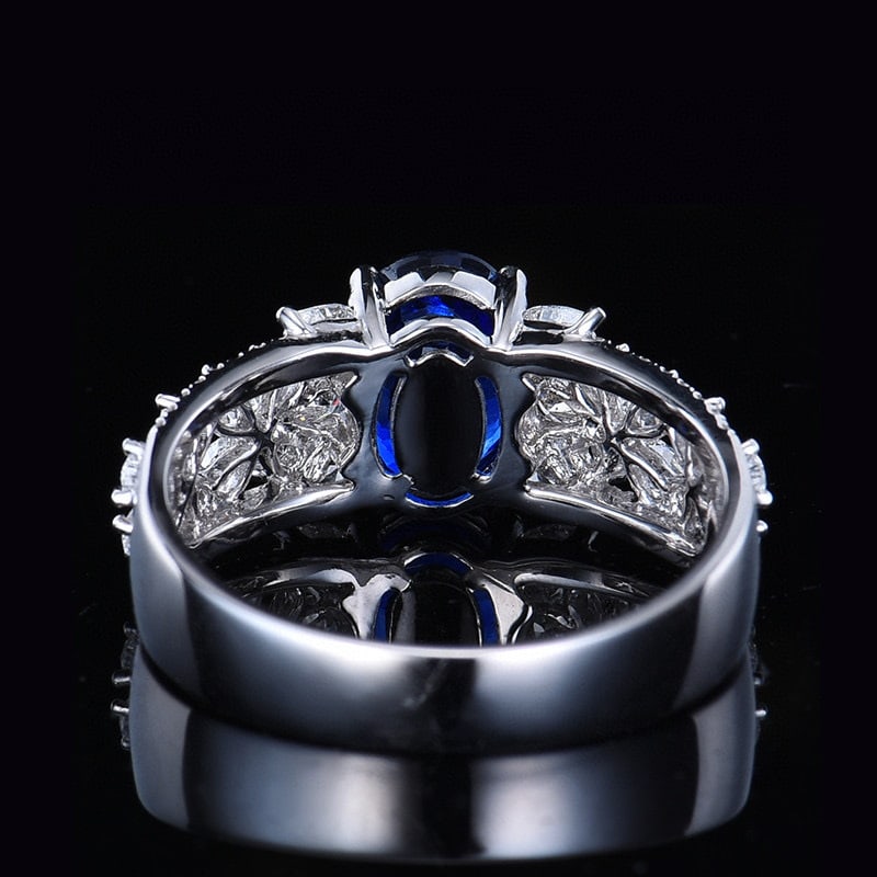 14k Gold 2.75 Ctw Natural Sapphire & Diamond Ring - 5