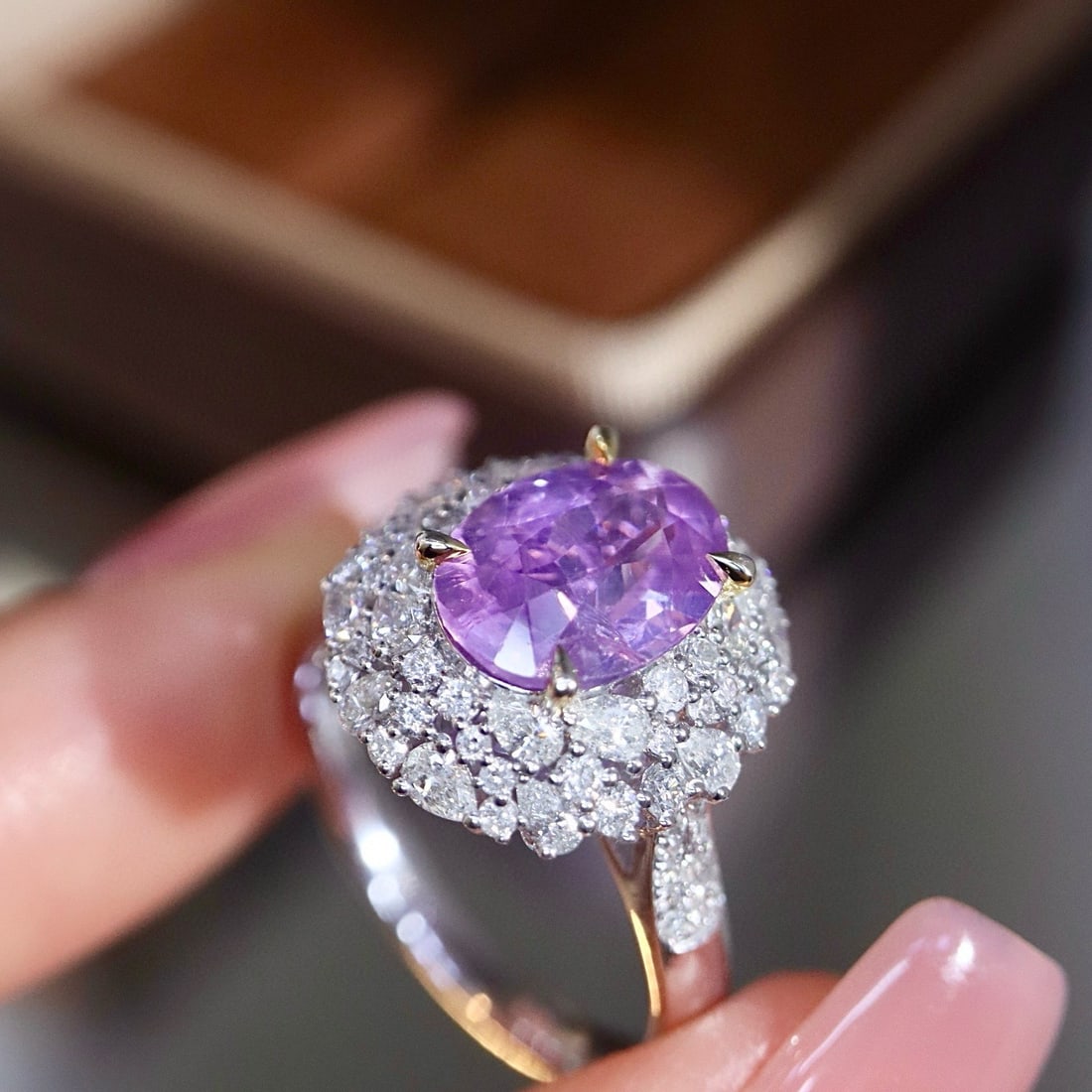 14k Gold 3.78 Ctw Natural Sapphire & Diamond Ring - 6