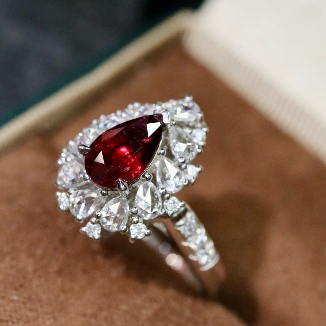 14k Gold 2.09 Ctw Natural Ruby & Diamond Ring/pendant( Without Chain ) - 2