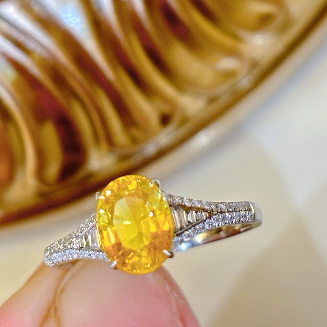 14k Gold 1.78 Ct Natural Sapphire & Diamond Ring - 2