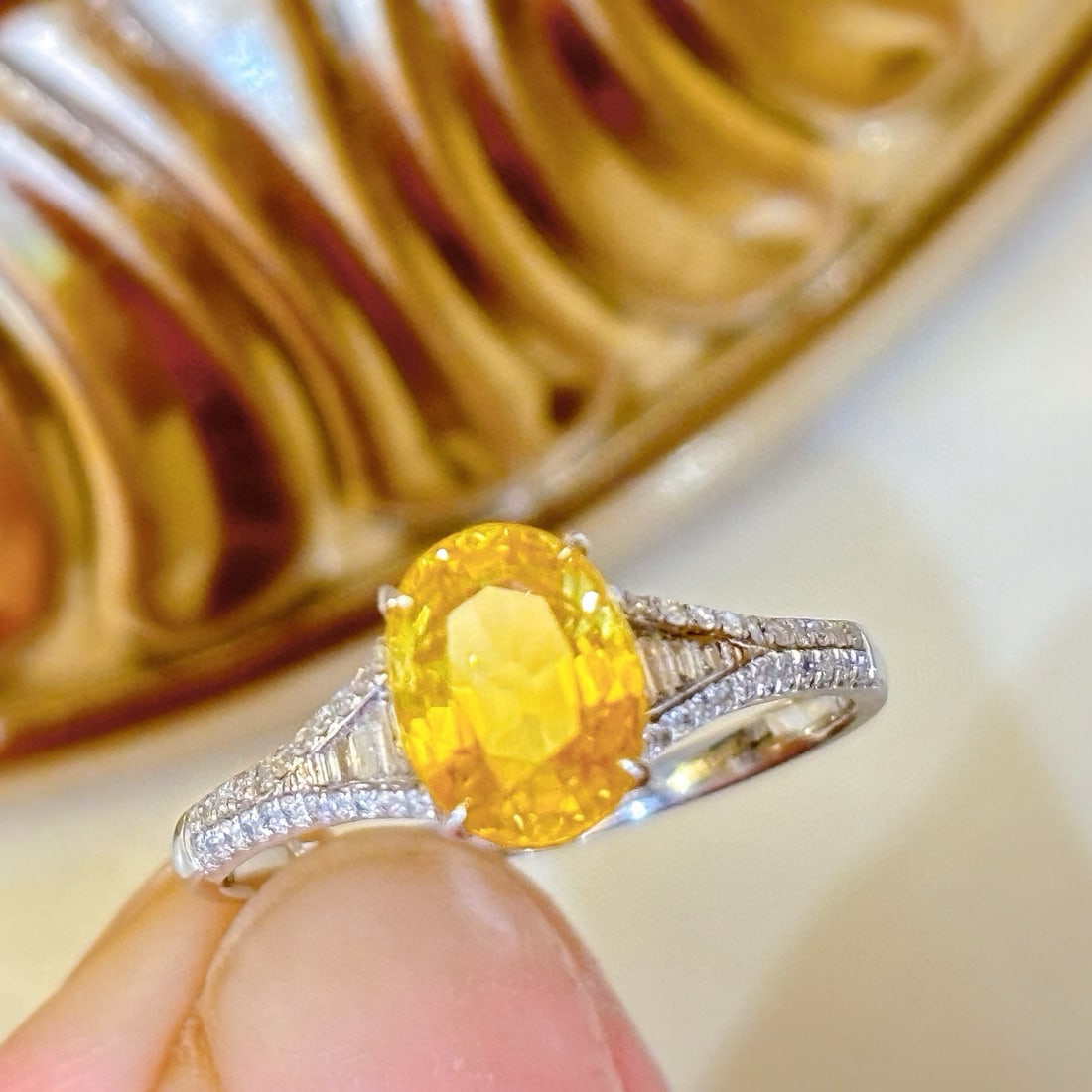 14k Gold 1.78 Ct Natural Sapphire & Diamond Ring - 3