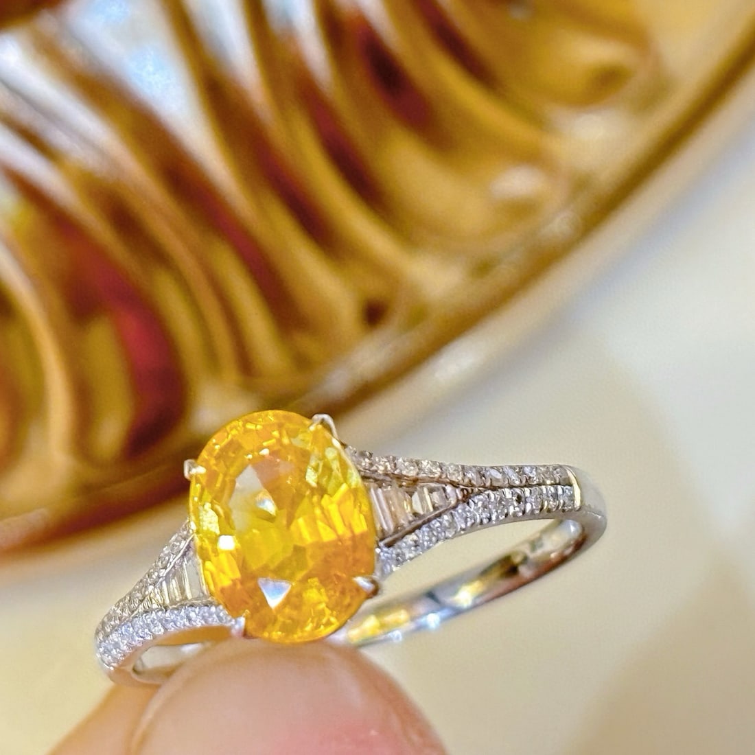14k Gold 1.78 Ct Natural Sapphire & Diamond Ring - 4