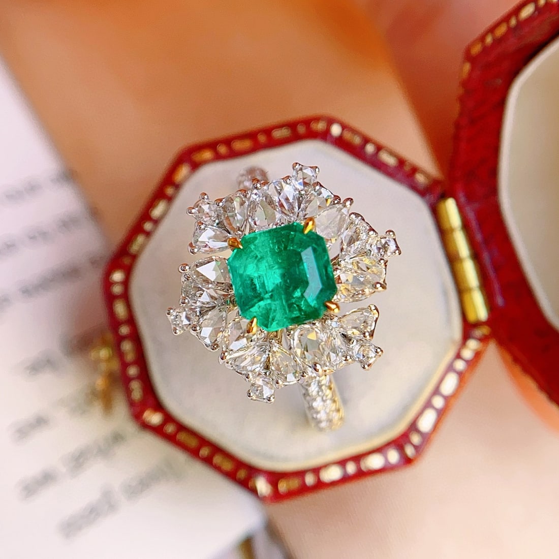 14k Gold 2.06 Ctw Natural Emerald & Diamond Ring - 3