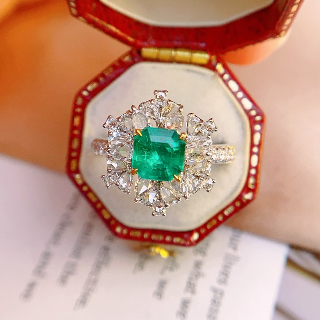 14k Gold 2.06 Ctw Natural Emerald & Diamond Ring - 5