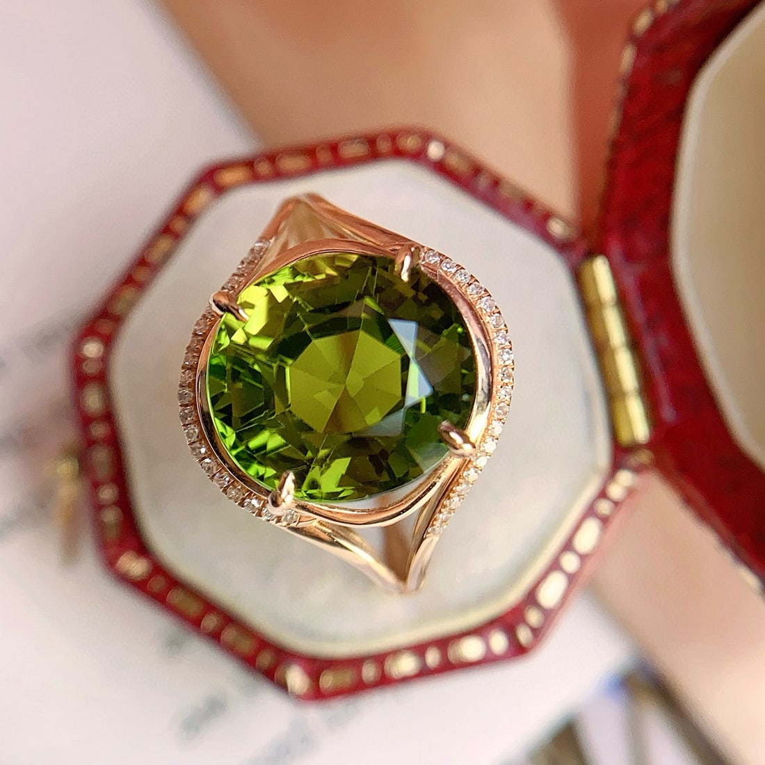 14k Gold 5.20 Ct Natural Tourmaline & Diamond Ring - 2