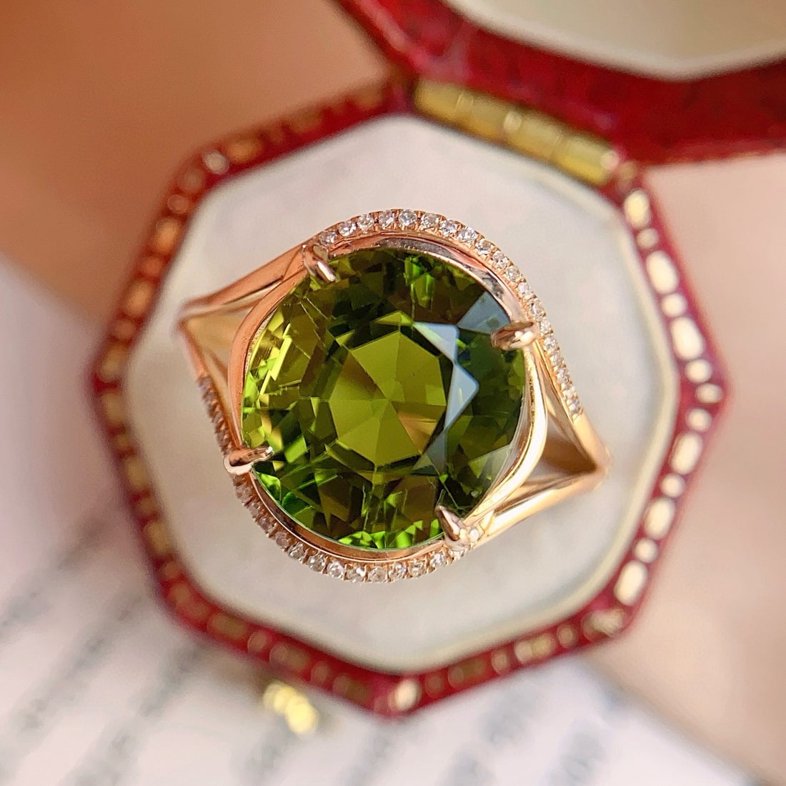 14k Gold 5.20 Ct Natural Tourmaline & Diamond Ring - 3