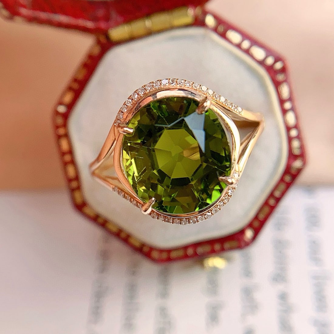 14k Gold 5.20 Ct Natural Tourmaline & Diamond Ring - 5