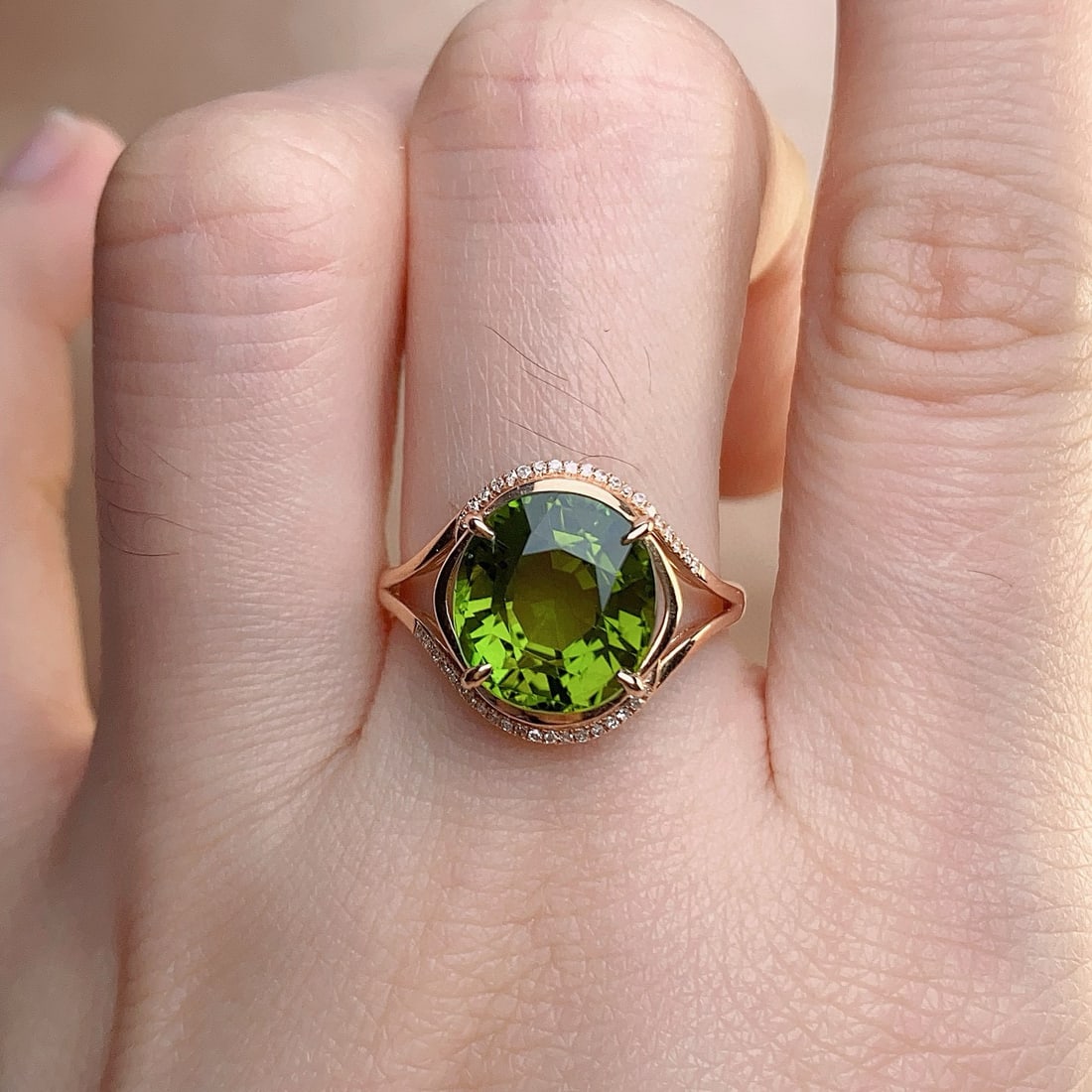 14k Gold 5.20 Ct Natural Tourmaline & Diamond Ring - 6