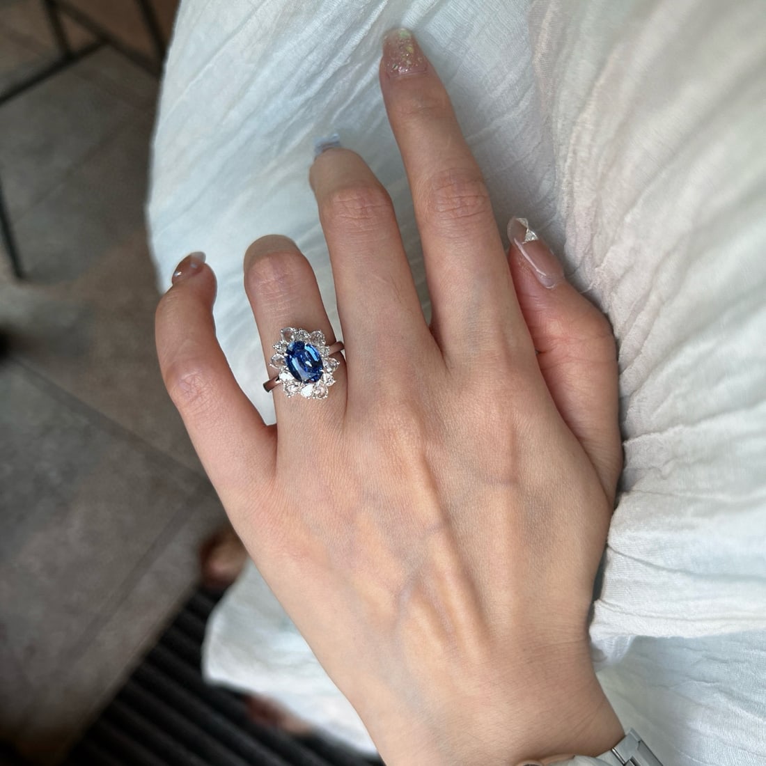 14k Gold 2.38 Ctw Natural Sapphire & Diamond Ring - 2