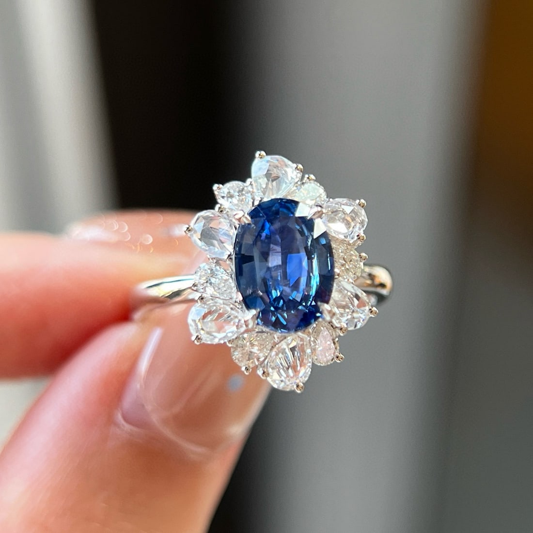 14k Gold 2.38 Ctw Natural Sapphire & Diamond Ring - 3