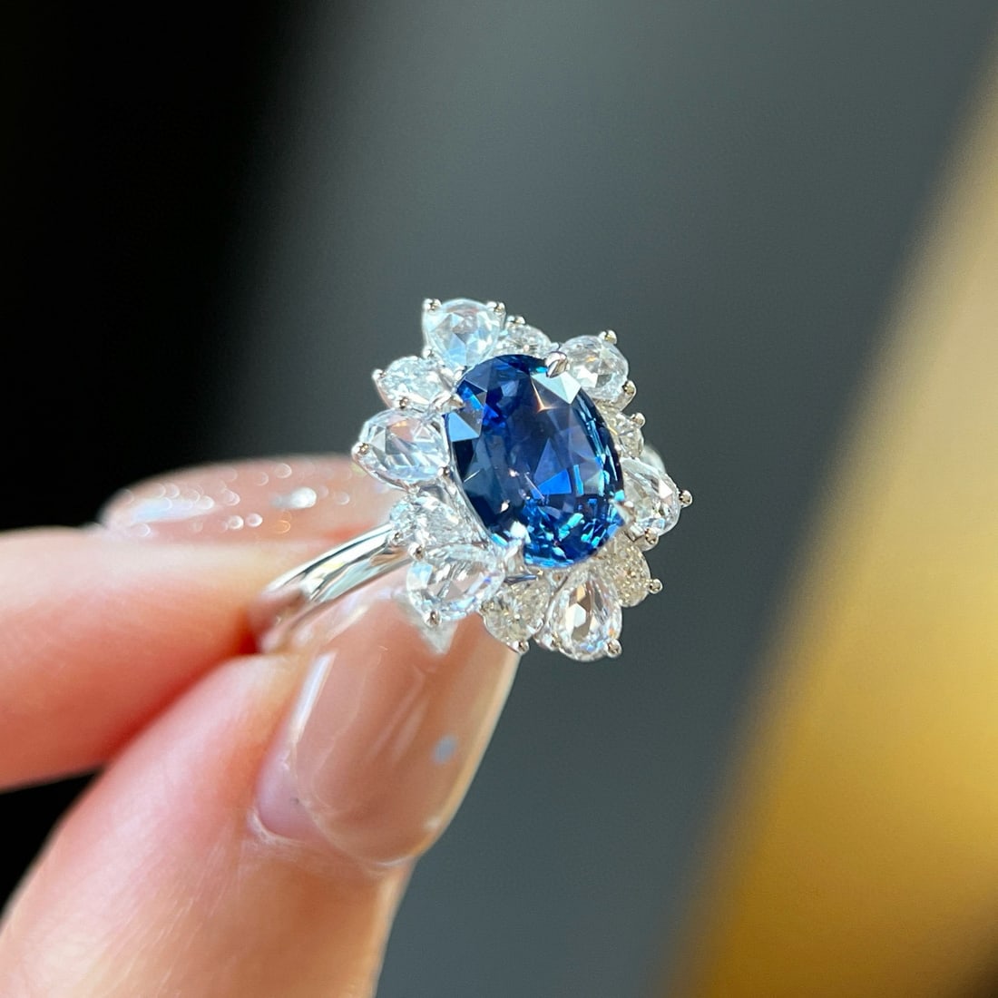 14k Gold 2.38 Ctw Natural Sapphire & Diamond Ring - 4