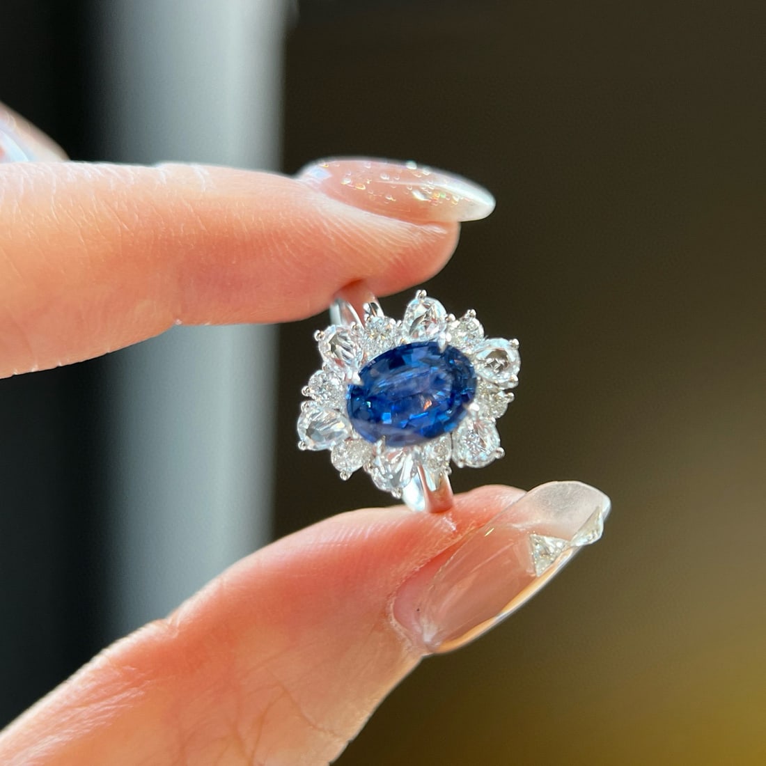 14k Gold 2.38 Ctw Natural Sapphire & Diamond Ring - 5