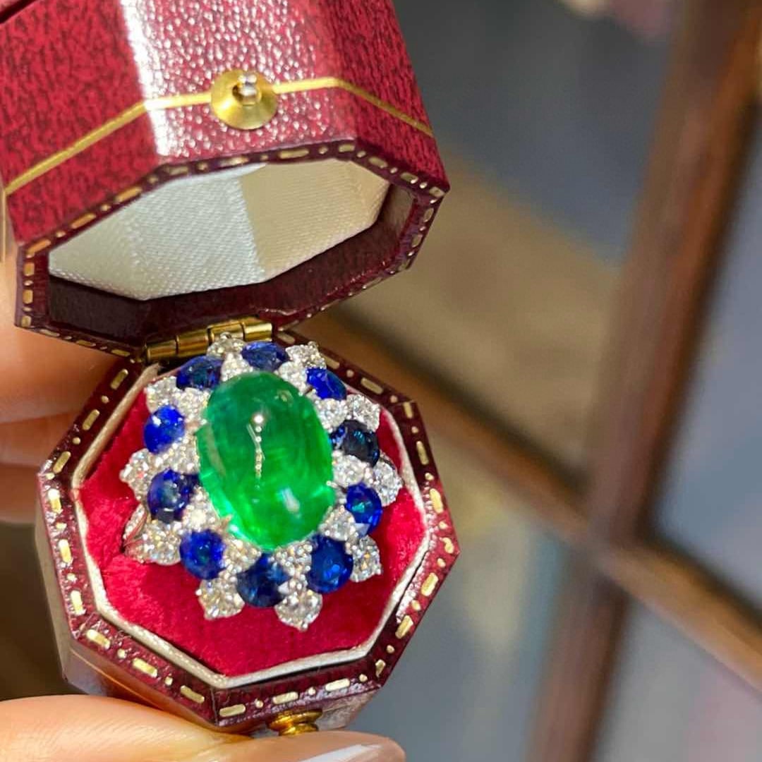 14k Gold 7.01 Ctw Vivid Green Natural Emerald & Diamond Ring/pendant( Without Chain ) - 6