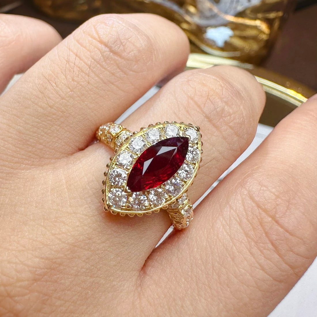 14k Gold 1.89 Ctw Natural Ruby & Diamond Ring - 4