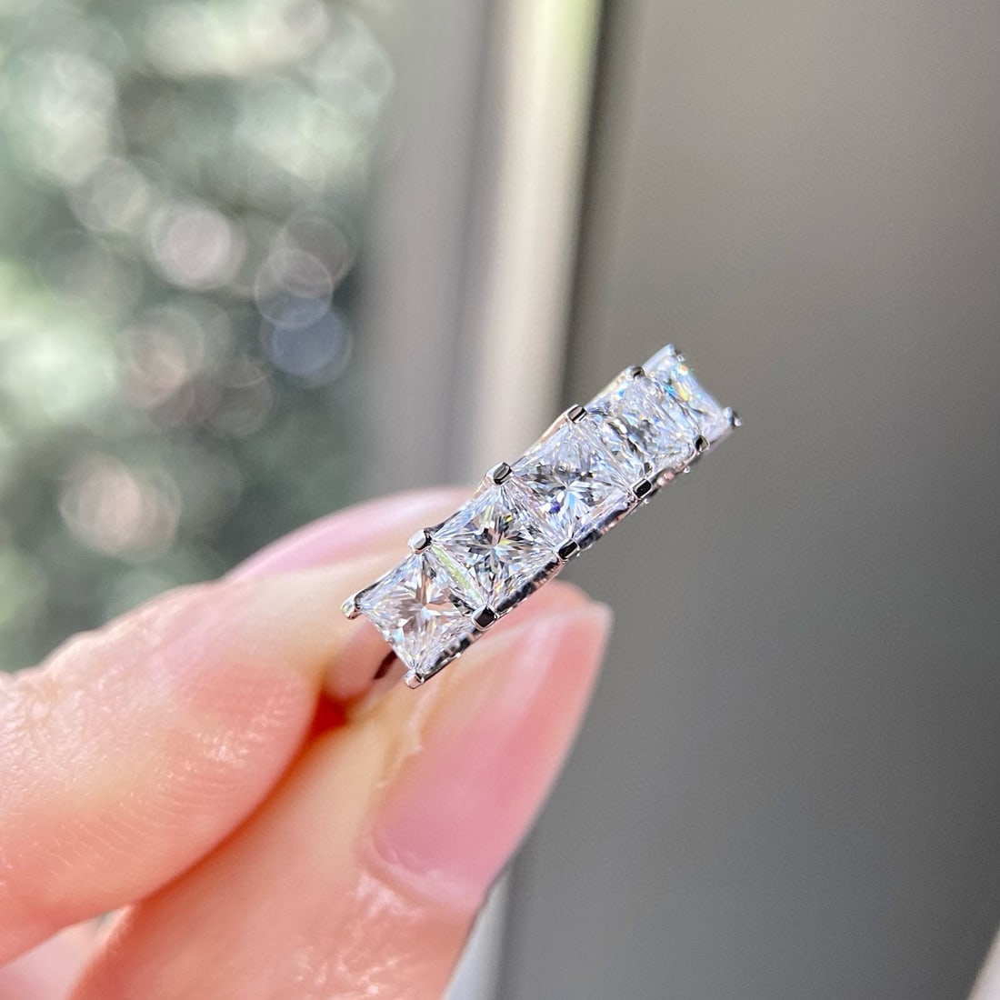 Gia Certified 14k Gold 1.51 Ct Natural E-f Vs1 Princess Diamond Ring - 3