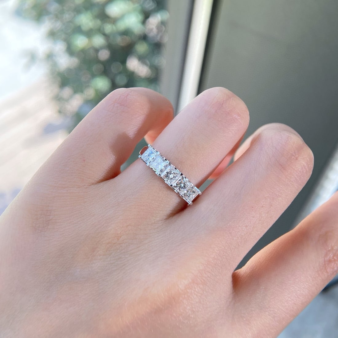 Gia Certified 14k Gold 1.51 Ct Natural E-f Vs1 Princess Diamond Ring - 4