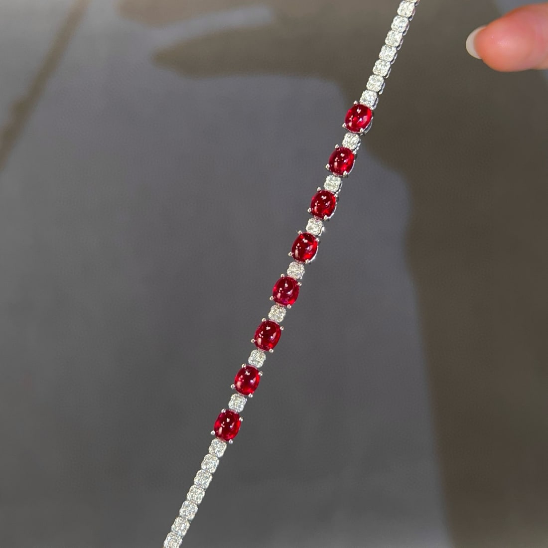 14k Gold 5.67 Ctw Natural Ruby & Diamond Bracelet - 4