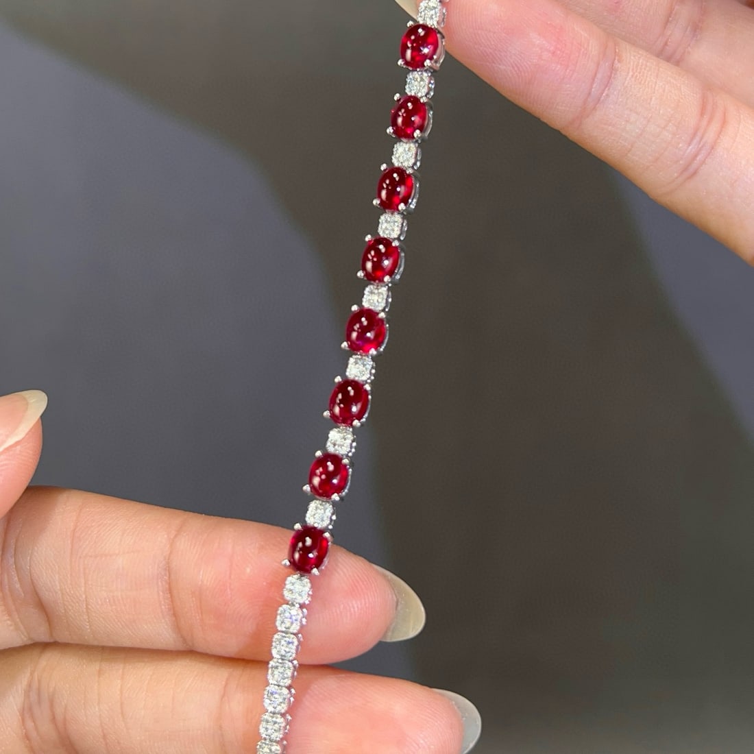 14k Gold 5.67 Ctw Natural Ruby & Diamond Bracelet - 5