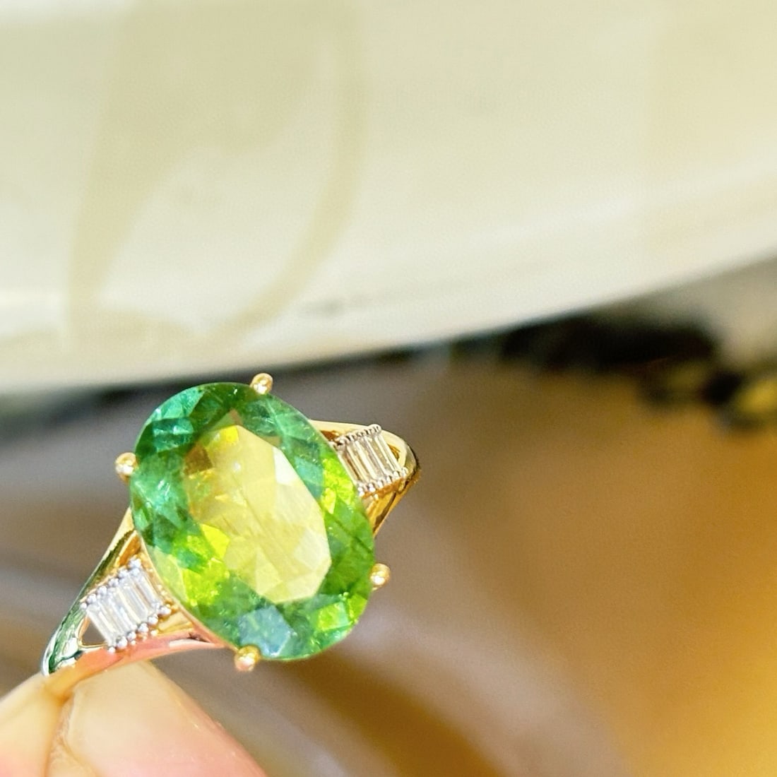 14k Gold 3.56 Ct Natural Tourmaline & Diamond Ring - 3
