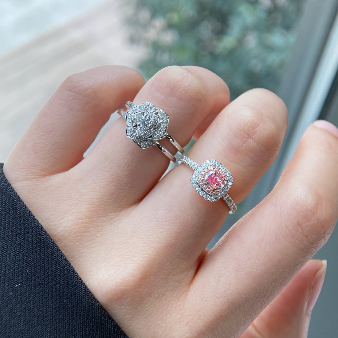Gia Certified 14k Gold 1.12 Ctw Natural Pink Diamond & Diamond Ring - 5