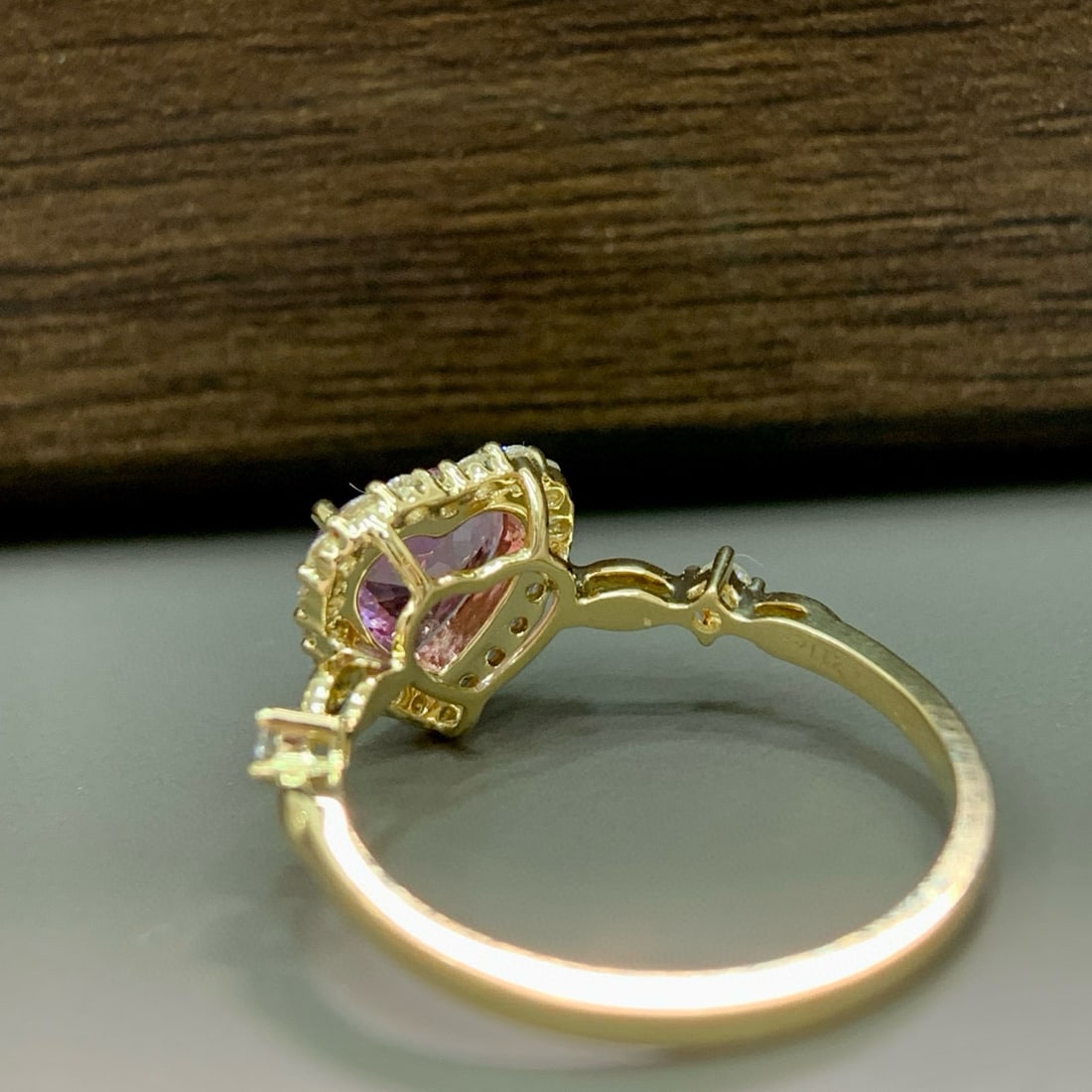 14k Gold 1.34 Ctw Natural Padparadscha Sapphire & Diamond Ring - 5