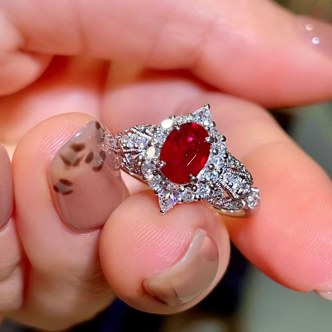 14k Gold 1.40 Ctw Natural Ruby & Diamond Ring - 2
