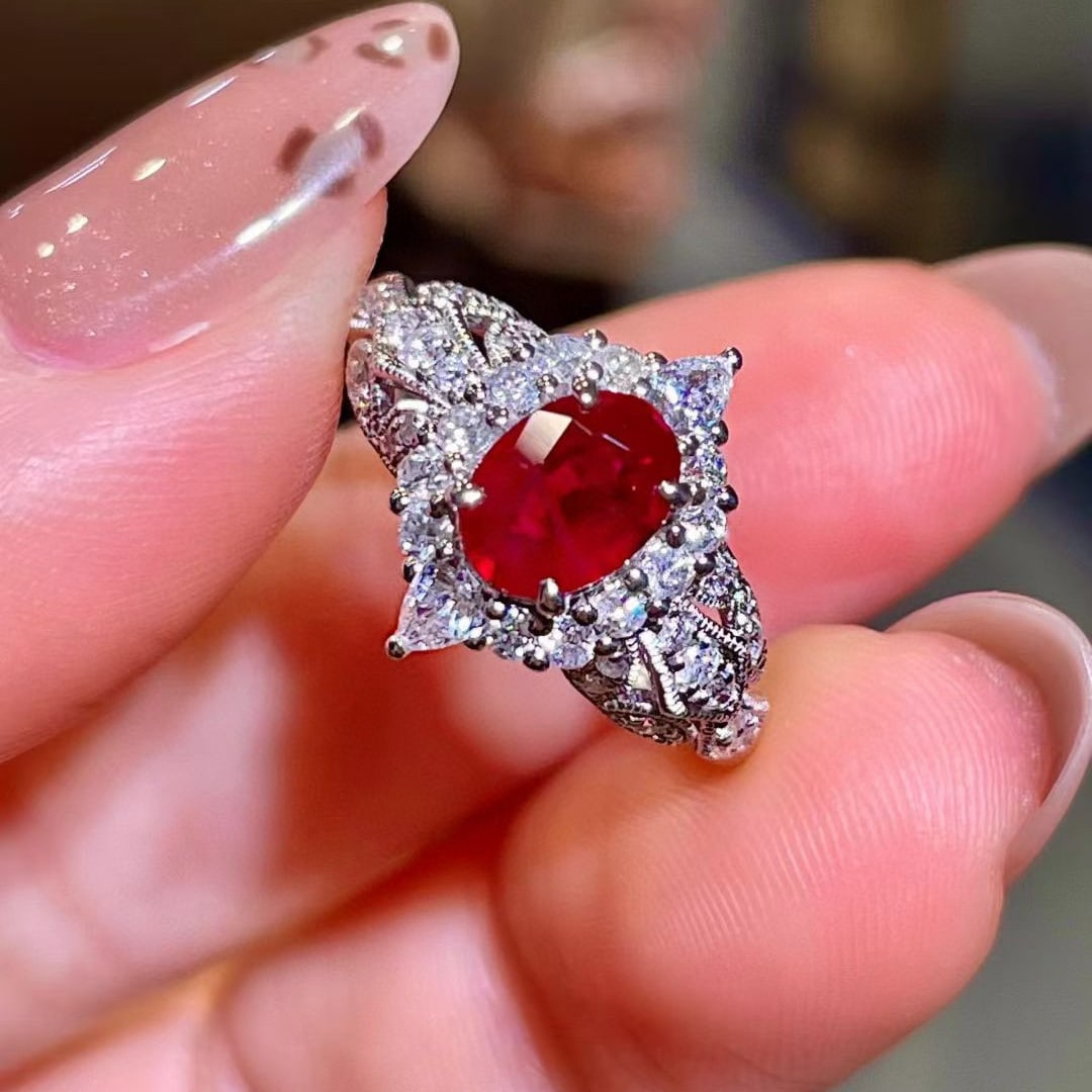 14k Gold 1.40 Ctw Natural Ruby & Diamond Ring - 3