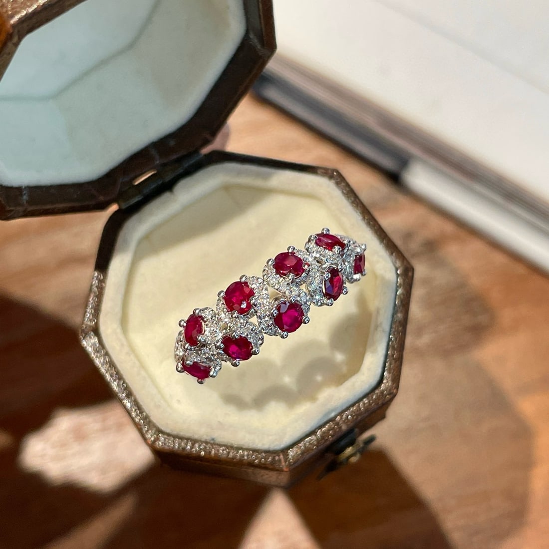 14k Gold 1.5 Ct Natural Ruby & Diamond Ring: Ref:231060189 // gold content:14k gold // ring size:7. 25us // // main gemstone:ruby // shape:round // carat weight:1. 5ct // color:red // treatment:natural // cut grade:g // // adjacent gemstone 2 :