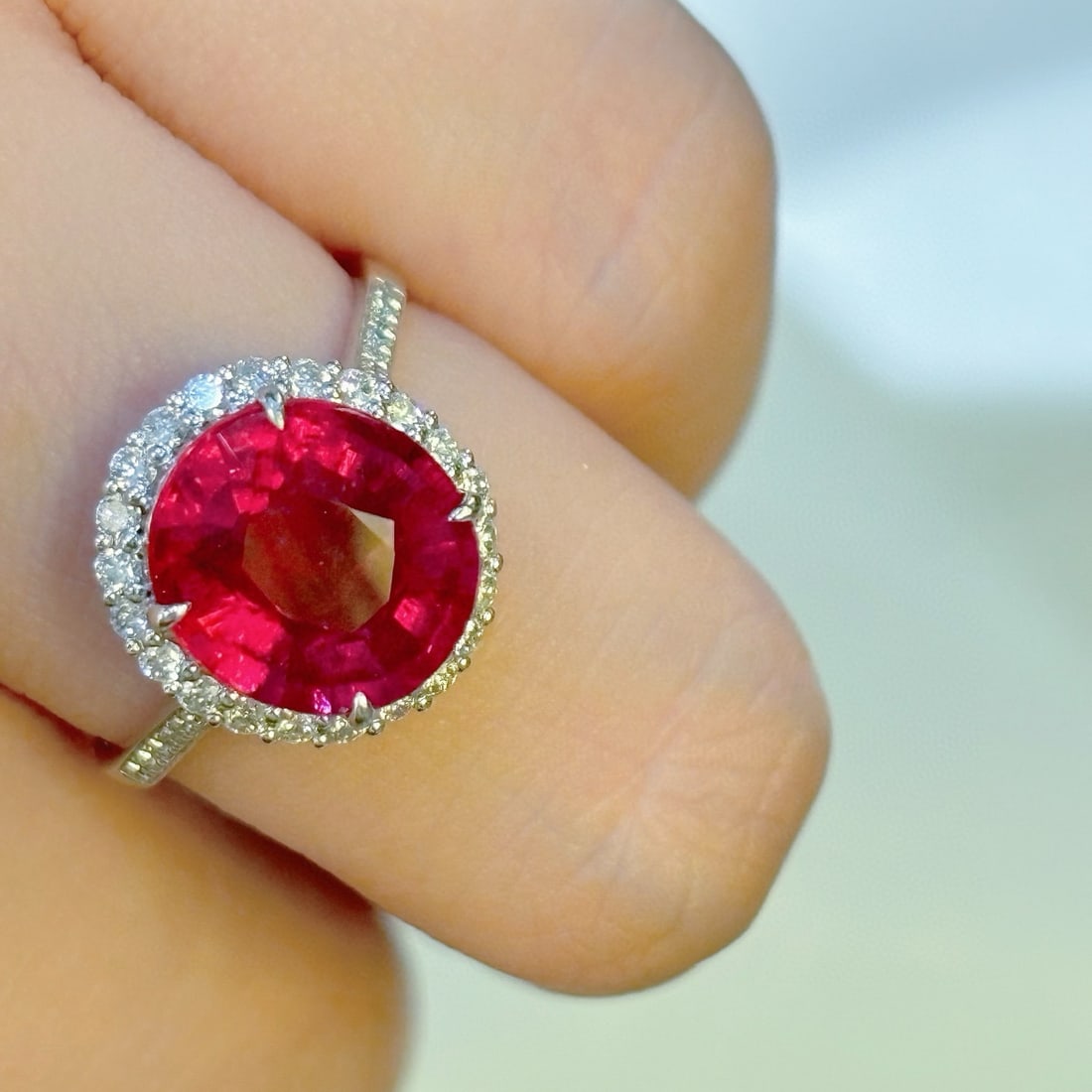 14k Gold 3.49 Ct Natural Tourmaline & Diamond Ring - 2