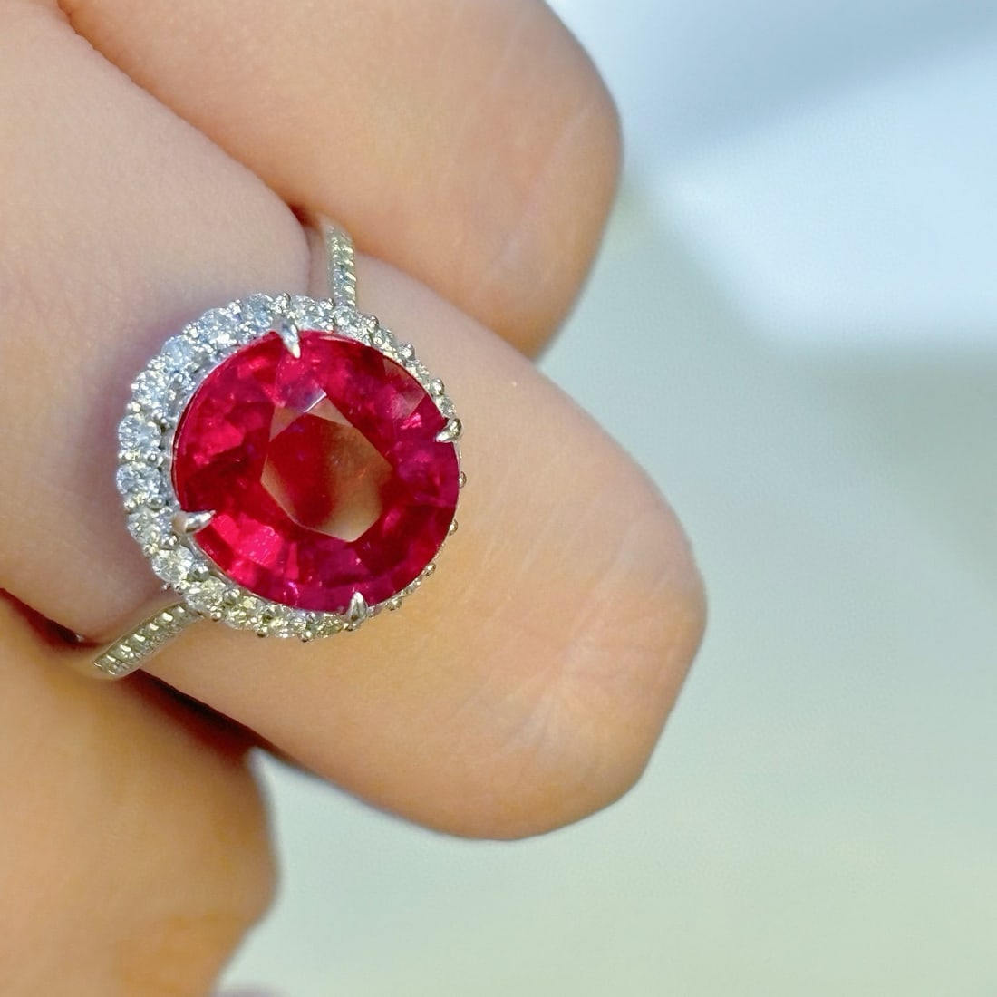 14k Gold 3.49 Ct Natural Tourmaline & Diamond Ring - 4