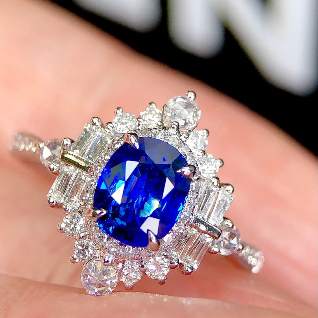 14k Gold 1.72 Ctw Natural Sapphire & Diamond Ring - 2