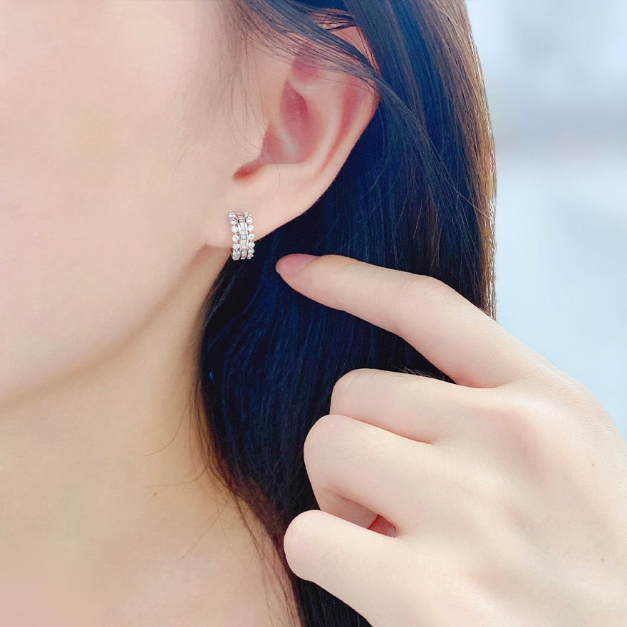 14k Gold 0.6 Ct Natural H Diamond Earrings - 3