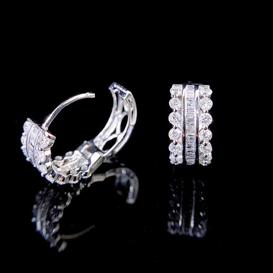 14k Gold 0.6 Ct Natural H Diamond Earrings - 5