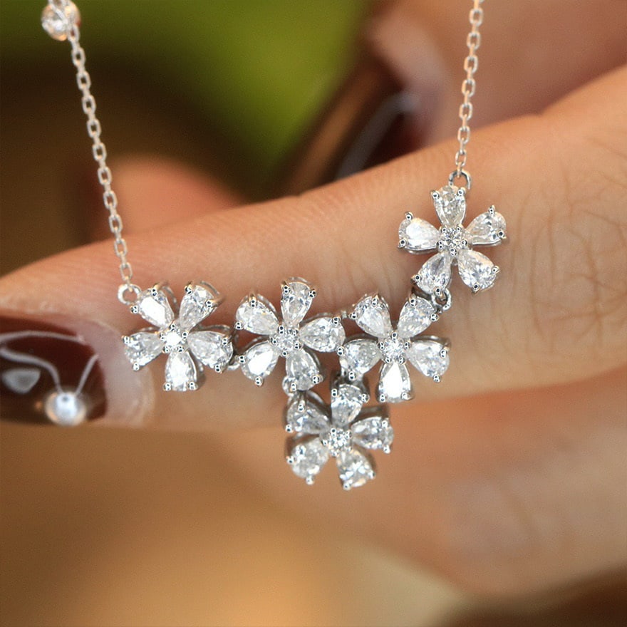 14k Gold 1.35 Ct Natural H Diamond Necklace - 6